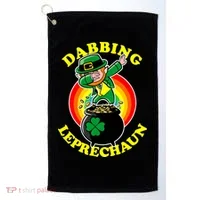 The Dabbing Leprechaun Irish Rainbow Dab St. Patrick's Day Golf Towel thumb 0