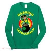 The Dabbing Leprechaun Irish Rainbow Dab St. Patrick's Day Long Sleeve Shirt thumb 0