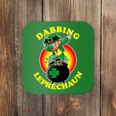 The Dabbing Leprechaun Irish Rainbow Dab St. Patrick's Day Coaster