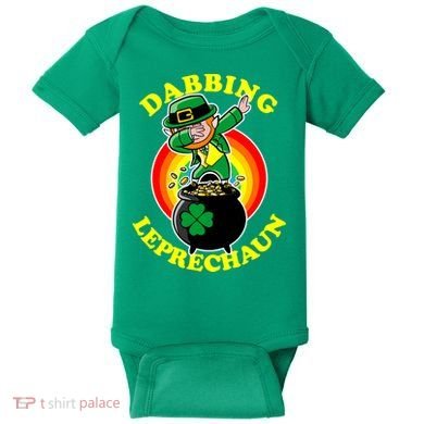 The Dabbing Leprechaun Irish Rainbow Dab St. Patrick's Day Baby Bodysuit