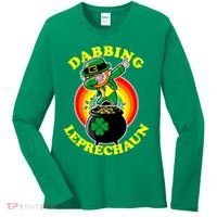 The Dabbing Leprechaun Irish Rainbow Dab St. Patrick's Day Women's Long Sleeve Shirt thumb 0
