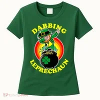 The Dabbing Leprechaun Irish Rainbow Dab St. Patrick's Day Women's T-Shirt thumb 0