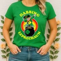 The Dabbing Leprechaun Irish Rainbow Dab St. Patrick's Day Women's T-Shirt thumb 2