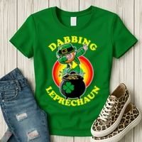 The Dabbing Leprechaun Irish Rainbow Dab St. Patrick's Day Women's T-Shirt thumb 3