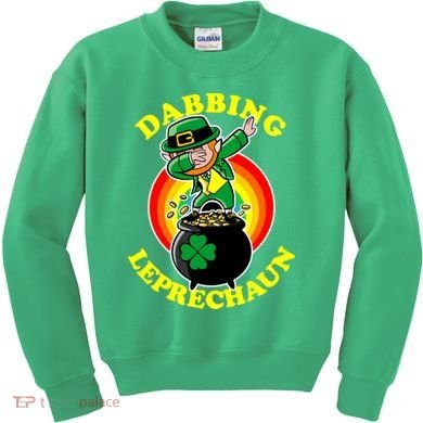 The Dabbing Leprechaun Irish Rainbow Dab St. Patrick's Day Kids Sweatshirt
