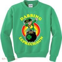 The Dabbing Leprechaun Irish Rainbow Dab St. Patrick's Day Kids Sweatshirt thumb 0