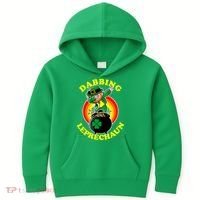 The Dabbing Leprechaun Irish Rainbow Dab St. Patrick's Day Kids Hoodie thumb 0