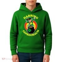 The Dabbing Leprechaun Irish Rainbow Dab St. Patrick's Day Kids Hoodie thumb 4