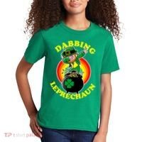 The Dabbing Leprechaun Irish Rainbow Dab St. Patrick's Day Kids T-Shirt thumb 2