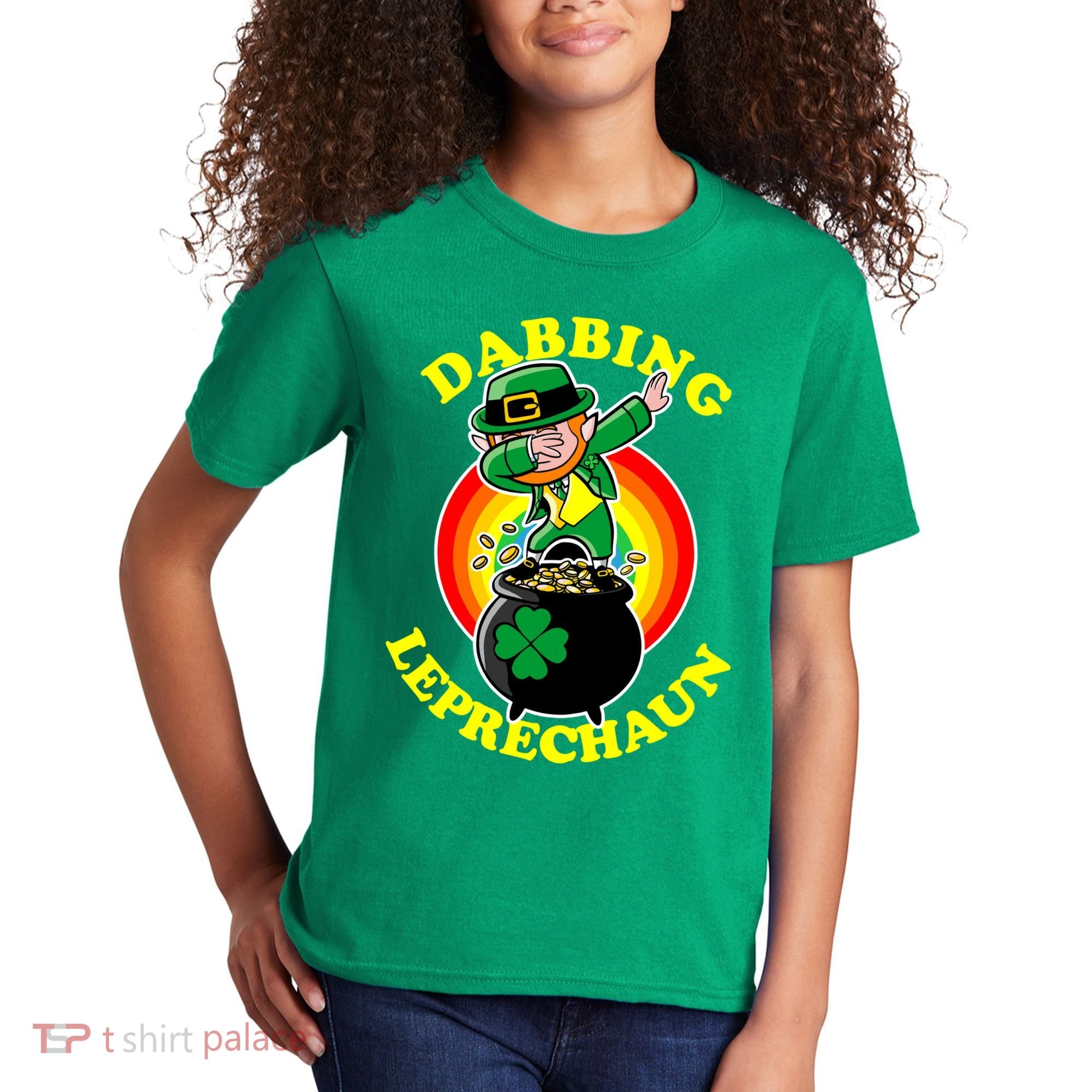 The Dabbing Leprechaun Irish Rainbow Dab St. Patrick's Day Kids T-Shirt