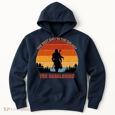 The Dadalorian Best Dad in The Galaxy Retro Vintage Hoodie