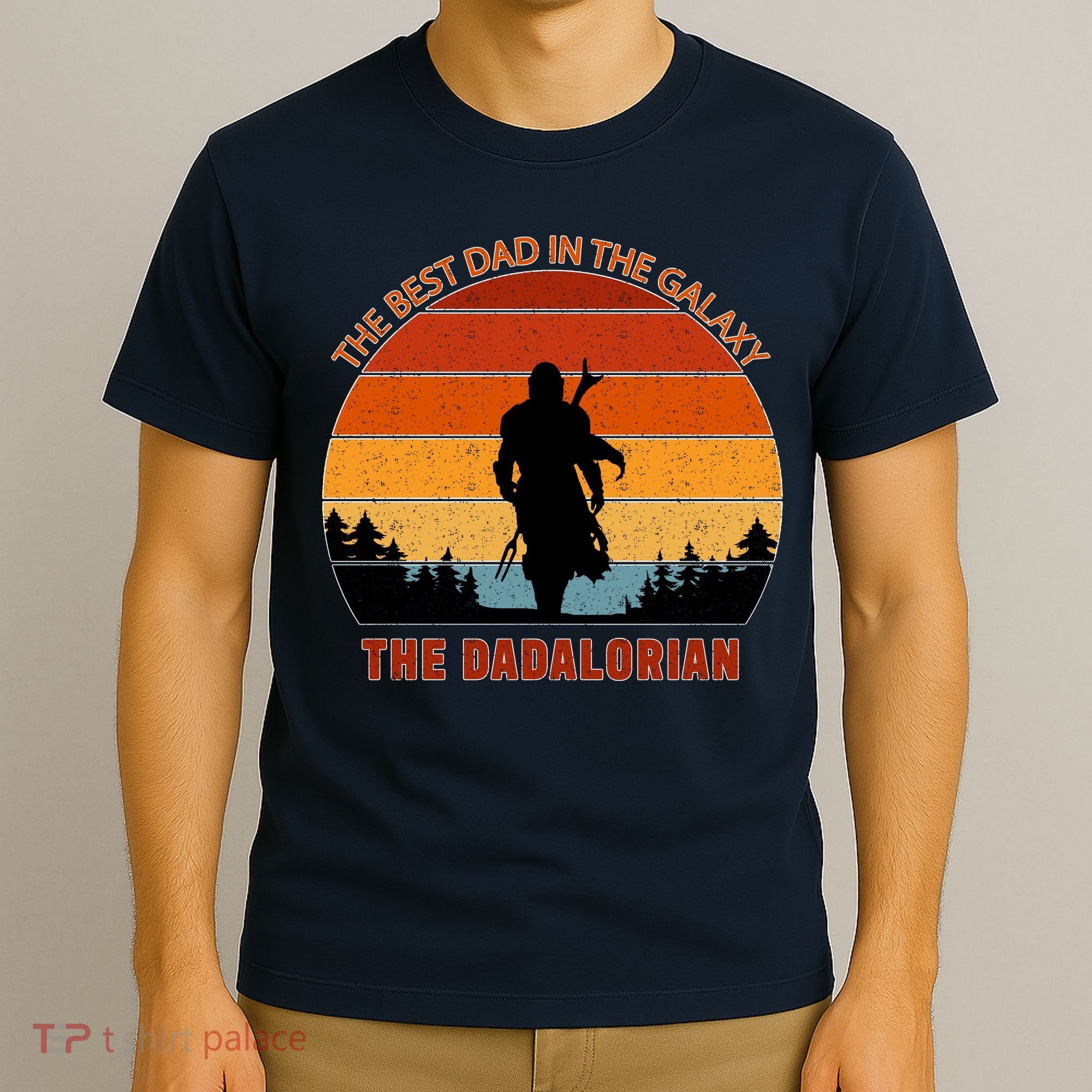 The Dadalorian Best Dad in The Galaxy Retro Vintage T-Shirt