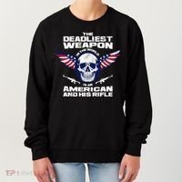 The Deadliest Weapon American And His Rifle Women's Sweatshirt thumb 0