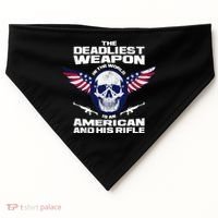 The Deadliest Weapon American And His Rifle USA-Made Doggie Bandana thumb 0