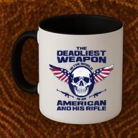 The Deadliest Weapon American And His Rifle Coffee Mug thumb 2