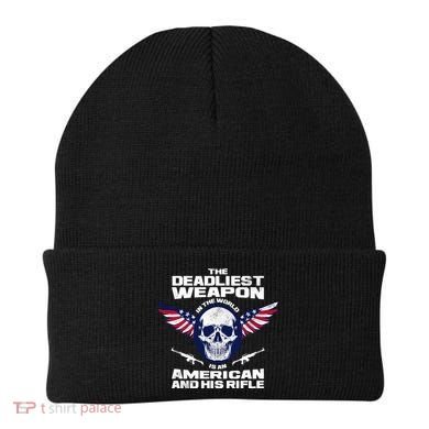 The Deadliest Weapon American And His Rifle Beanie