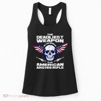 The Deadliest Weapon American And His Rifle Women's Tank Top thumb 0