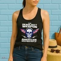 The Deadliest Weapon American And His Rifle Women's Tank Top thumb 2