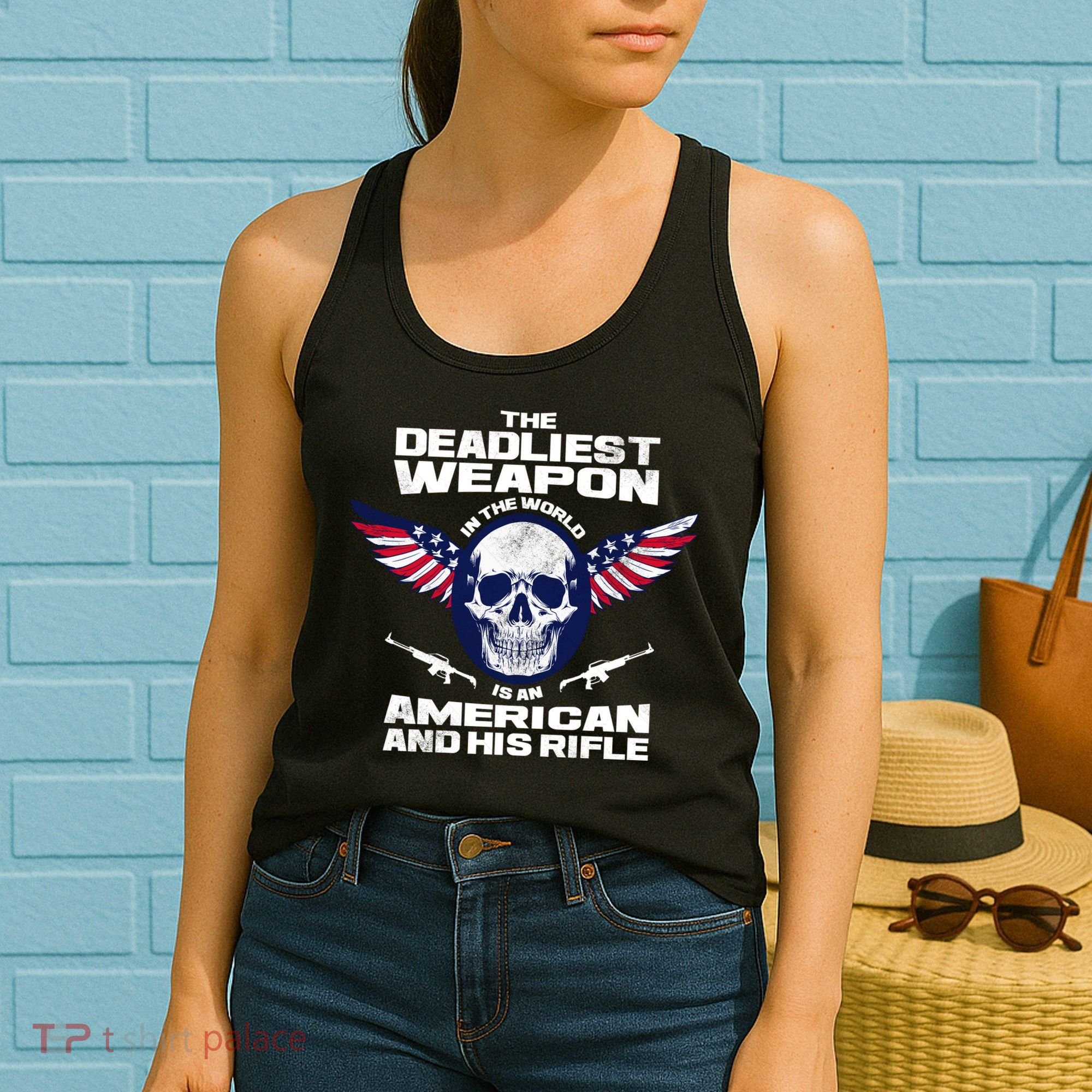 The Deadliest Weapon American And His Rifle Women's Tank Top