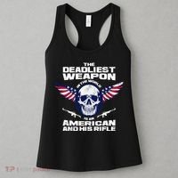 The Deadliest Weapon American And His Rifle Women's Tank Top thumb 3