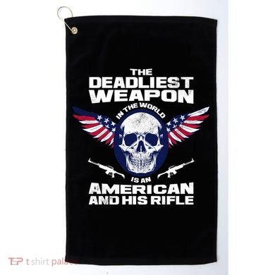 The Deadliest Weapon American And His Rifle Golf Towel