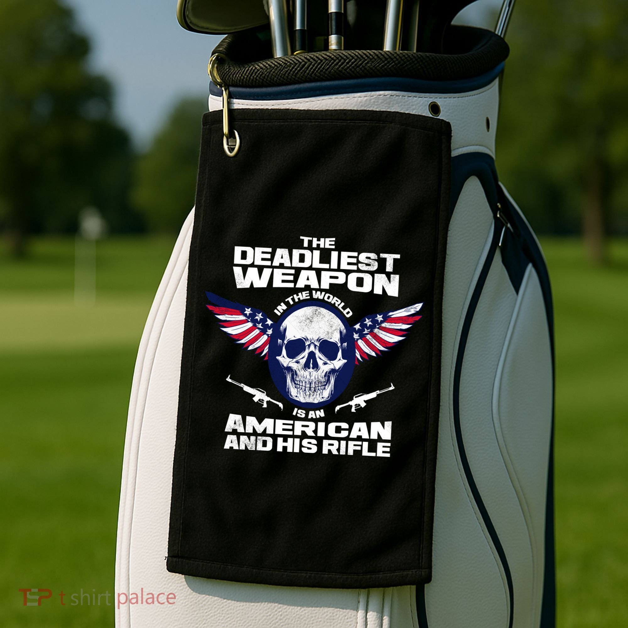 The Deadliest Weapon American And His Rifle Golf Towel