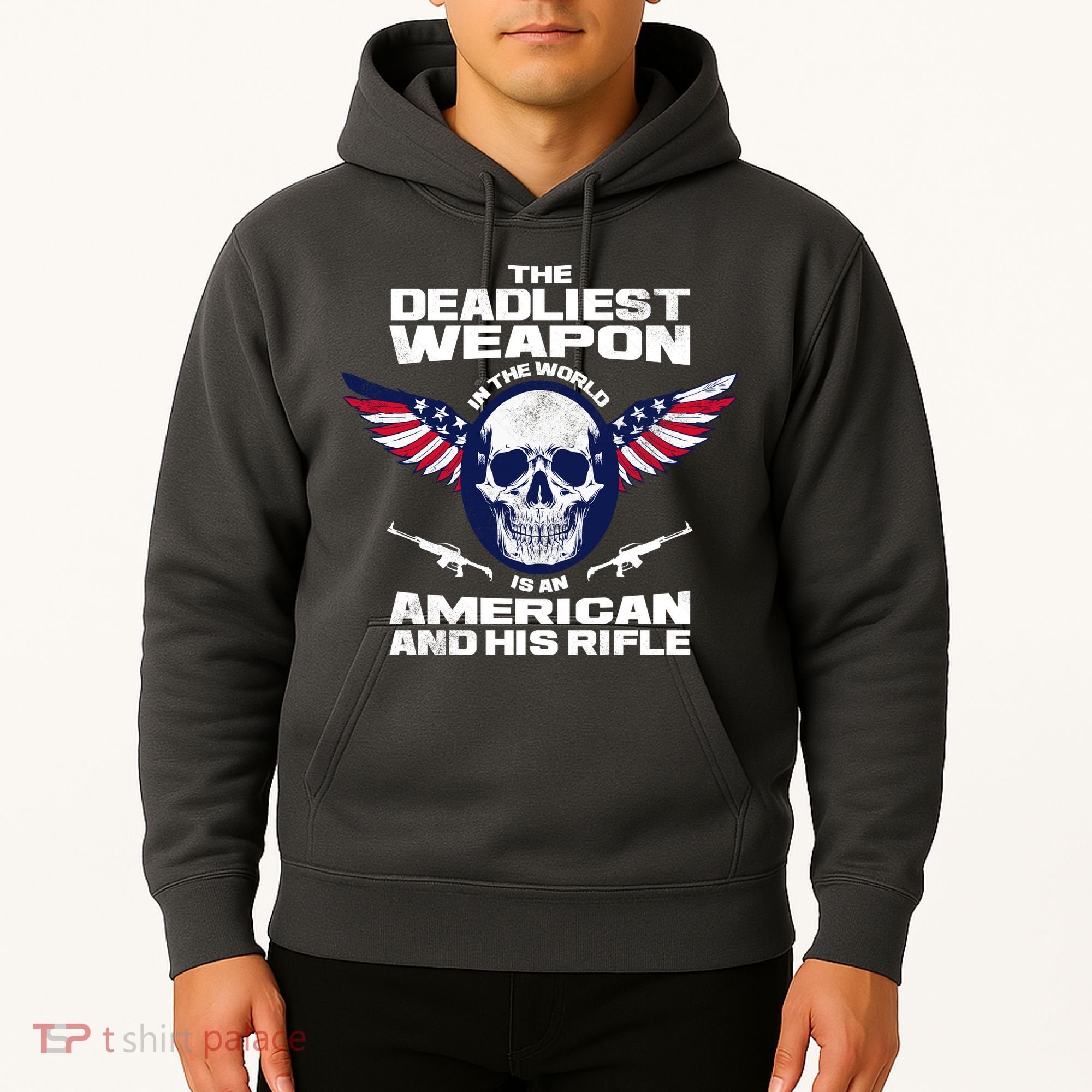 The Deadliest Weapon American And His Rifle Hoodie
