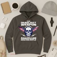 The Deadliest Weapon American And His Rifle Hoodie thumb 3