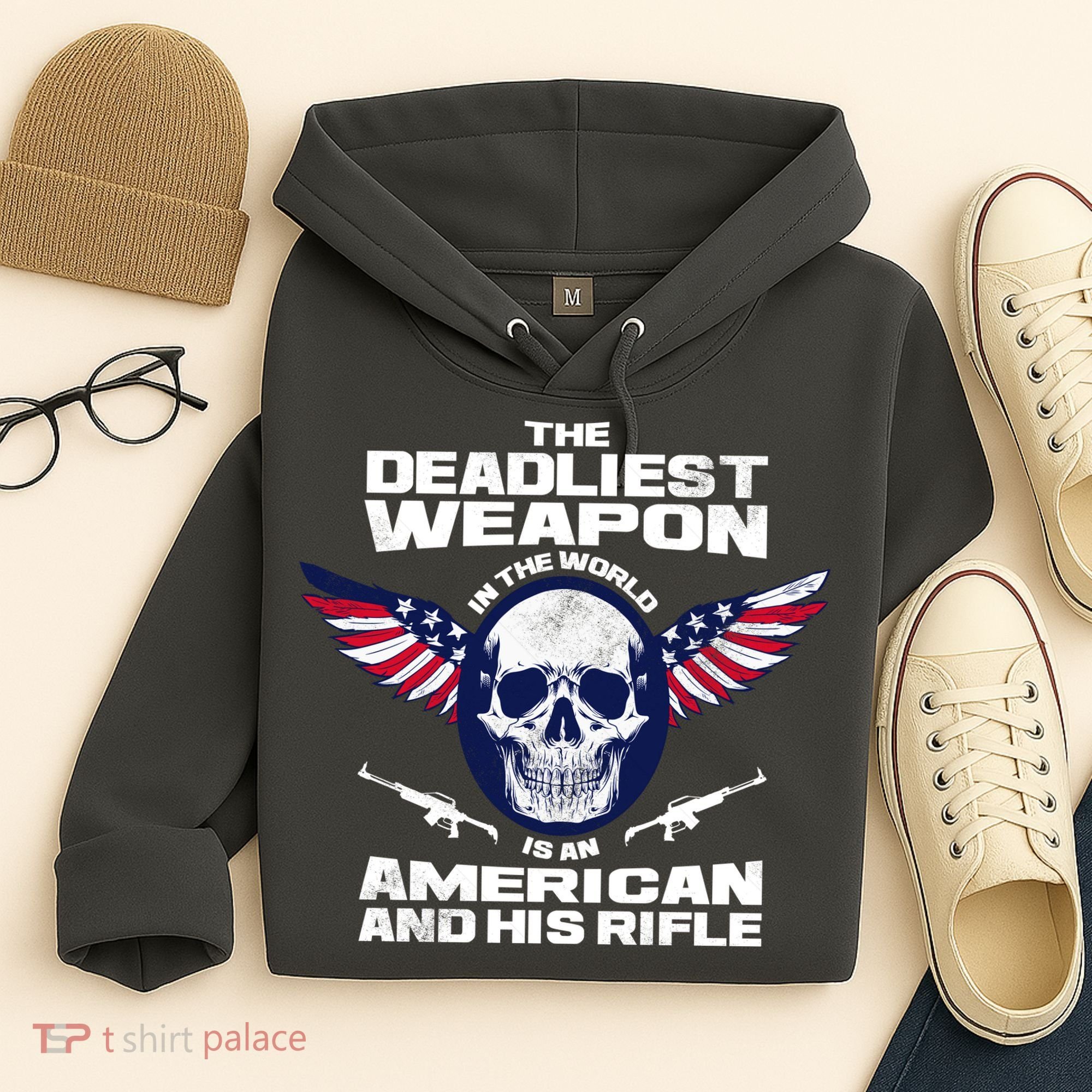 The Deadliest Weapon American And His Rifle Hoodie