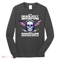 The Deadliest Weapon American And His Rifle Long Sleeve Shirt thumb 0