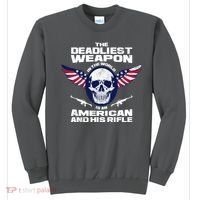 The Deadliest Weapon American And His Rifle Sweatshirt thumb 0