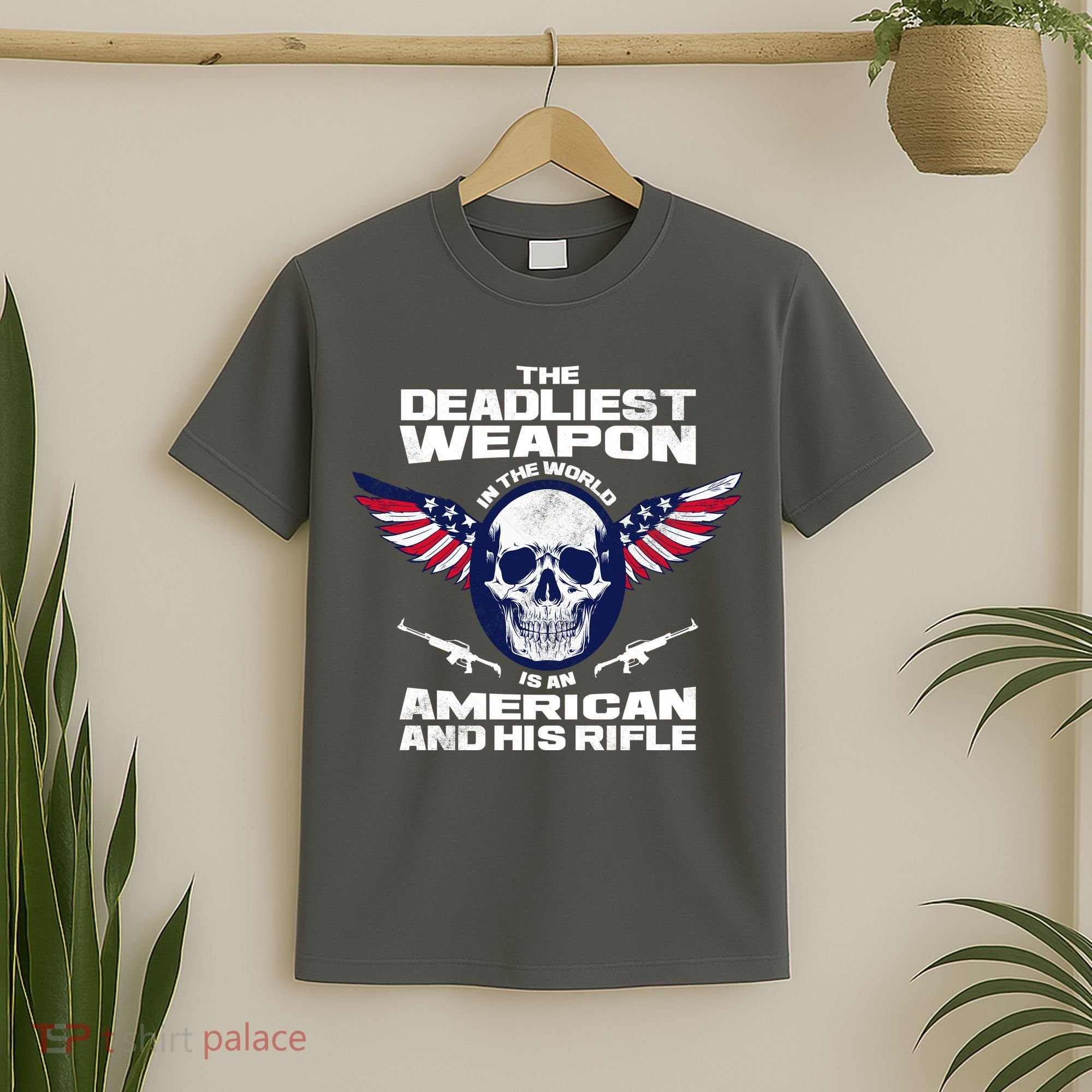 The Deadliest Weapon American And His Rifle T-Shirt