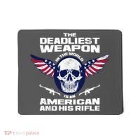 The Deadliest Weapon American And His Rifle Mousepad thumb 0