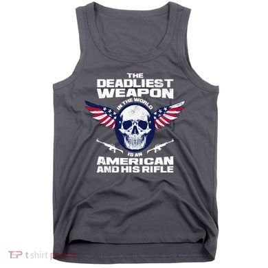 The Deadliest Weapon American And His Rifle Tank Top