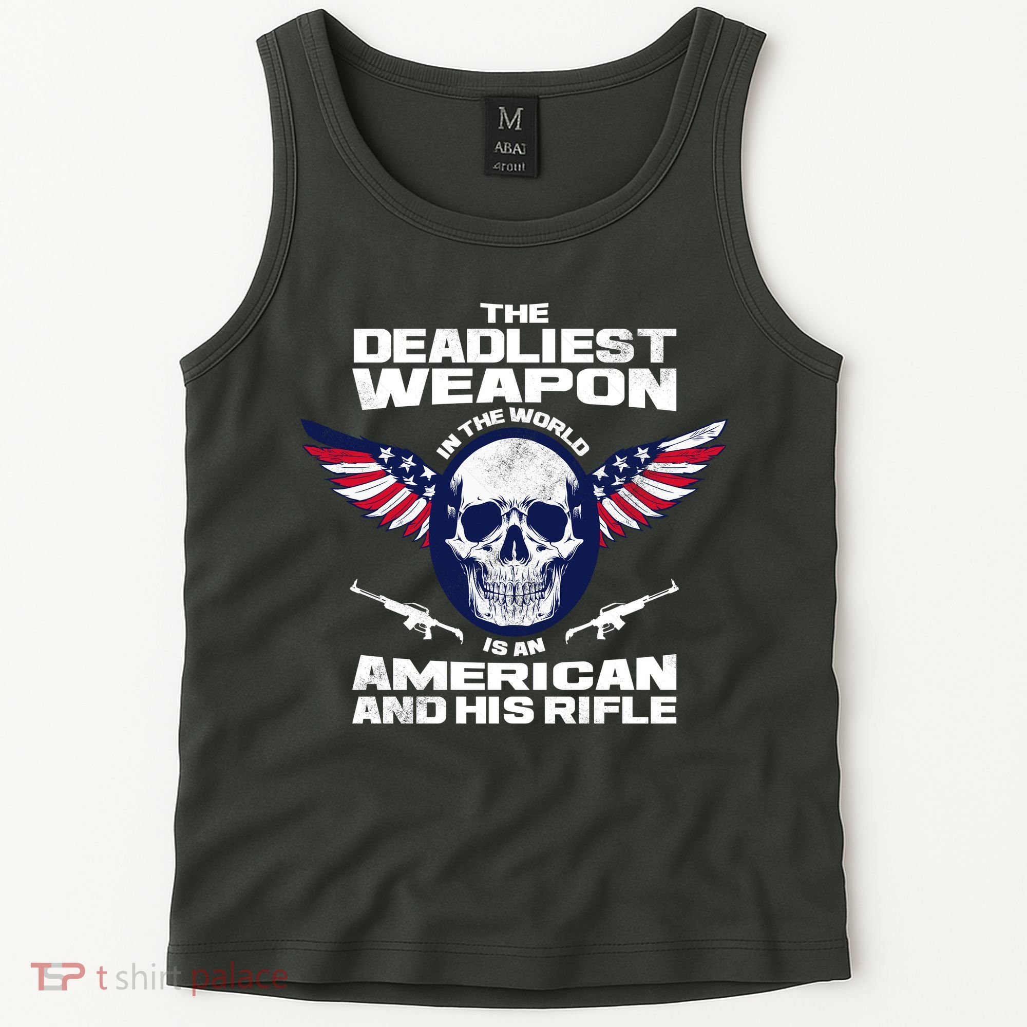 The Deadliest Weapon American And His Rifle Tank Top