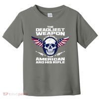 The Deadliest Weapon American And His Rifle Toddler T-Shirt thumb 0