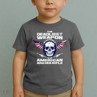 The Deadliest Weapon American And His Rifle Toddler T-Shirt thumb 2