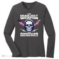 The Deadliest Weapon American And His Rifle Women's Long Sleeve Shirt thumb 0
