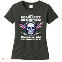 The Deadliest Weapon American And His Rifle Women's T-Shirt thumb 0