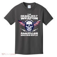 The Deadliest Weapon American And His Rifle Kids T-Shirt thumb 0