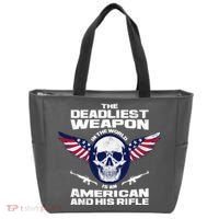 The Deadliest Weapon American And His Rifle Tote Bag thumb 0