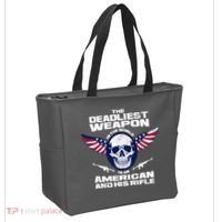 The Deadliest Weapon American And His Rifle Tote Bag thumb 2