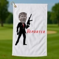 The Deporter Funny Donald Trump Golf Towel thumb 1