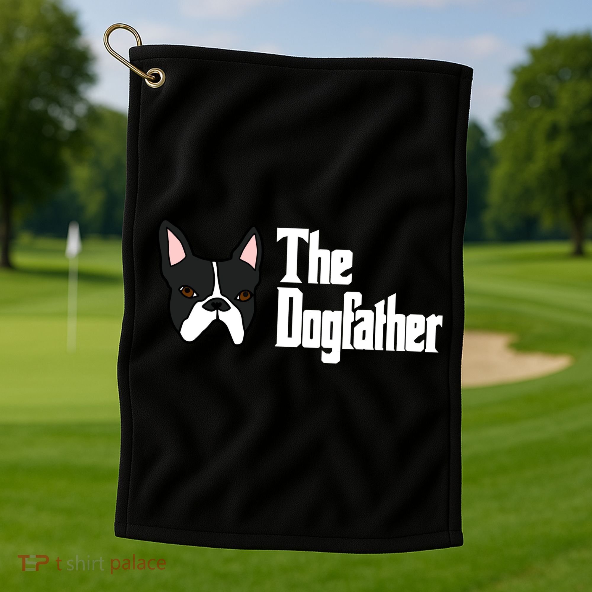 The Dog Father Boston Terrier Golf Towel