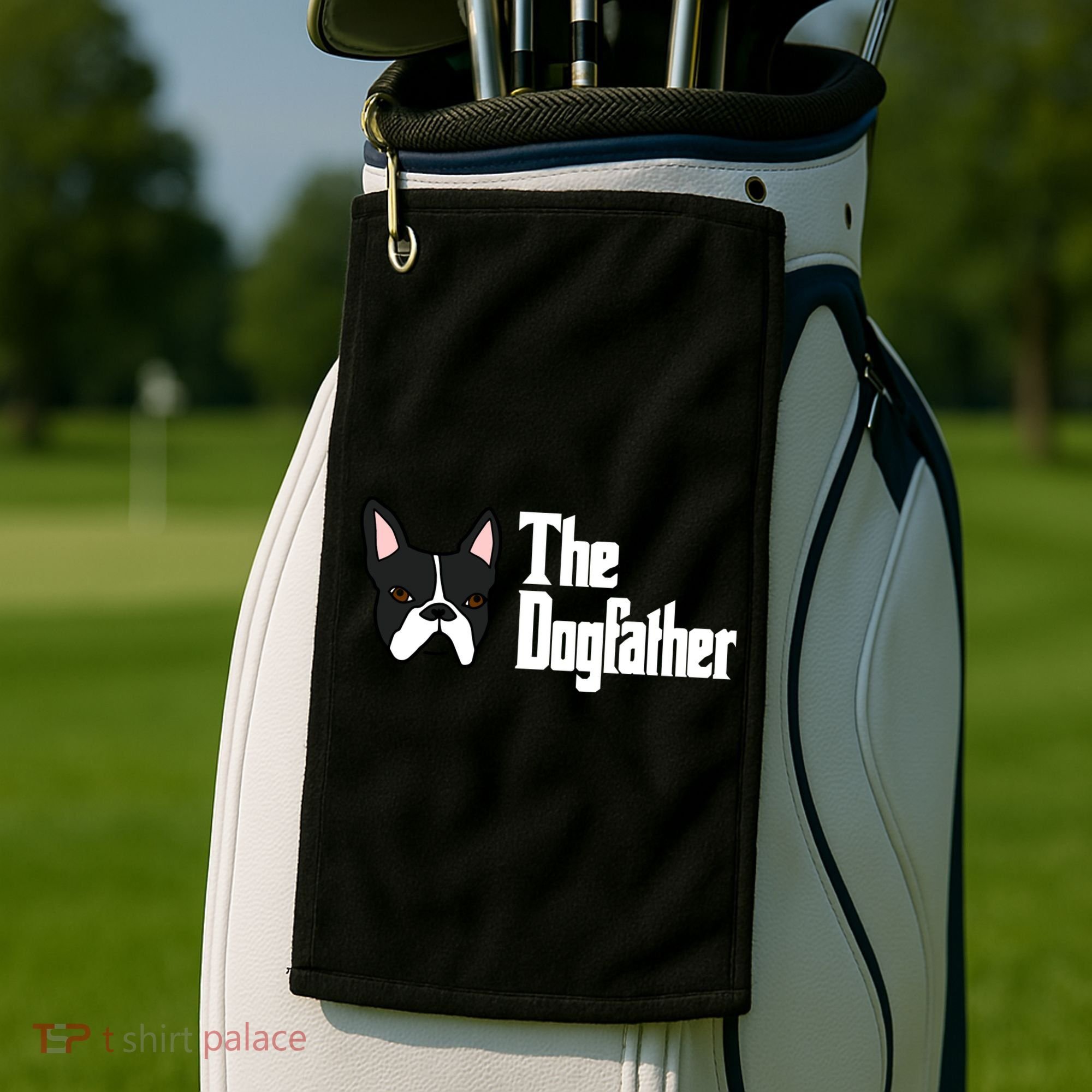 The Dog Father Boston Terrier Golf Towel