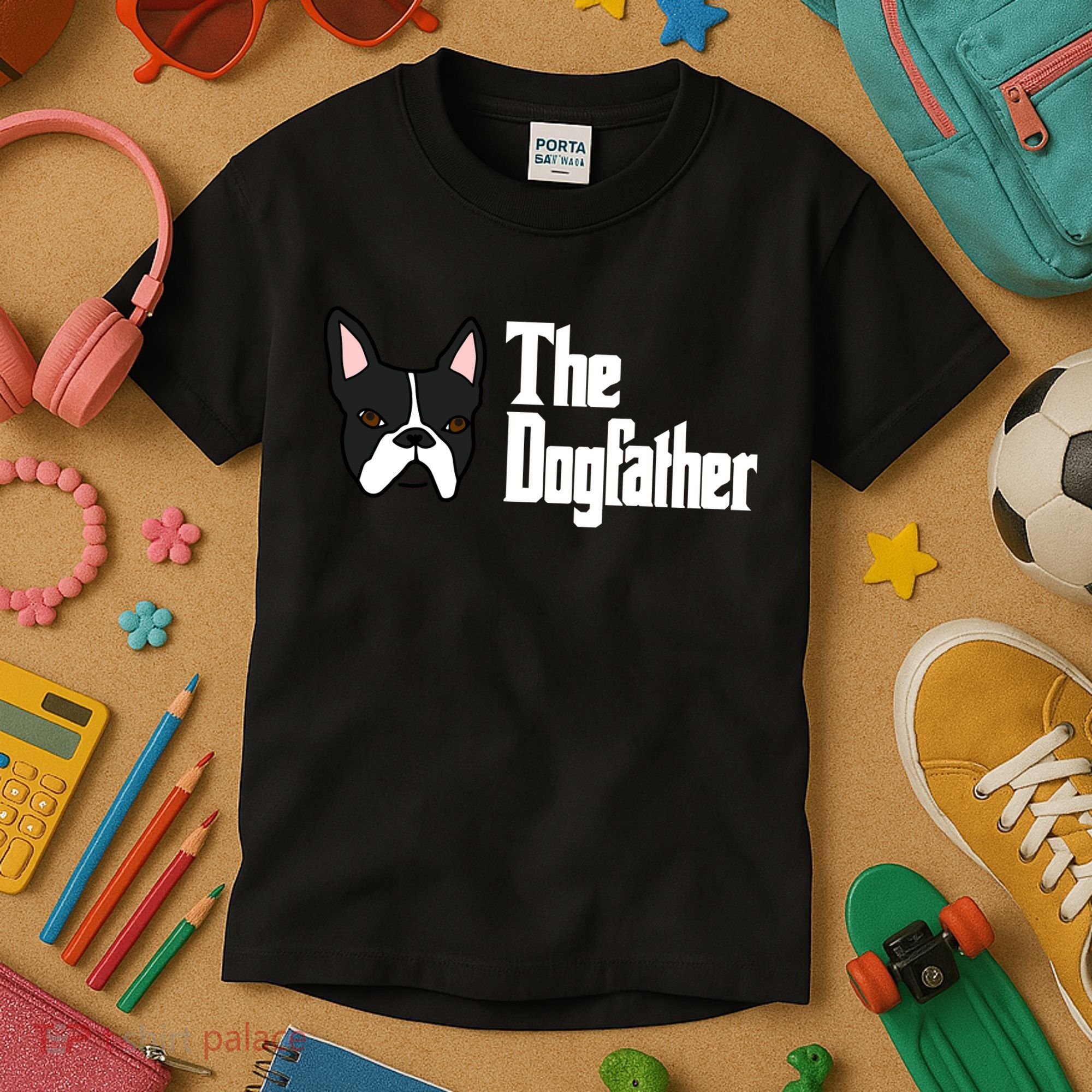 The Dog Father Boston Terrier Kids T-Shirt