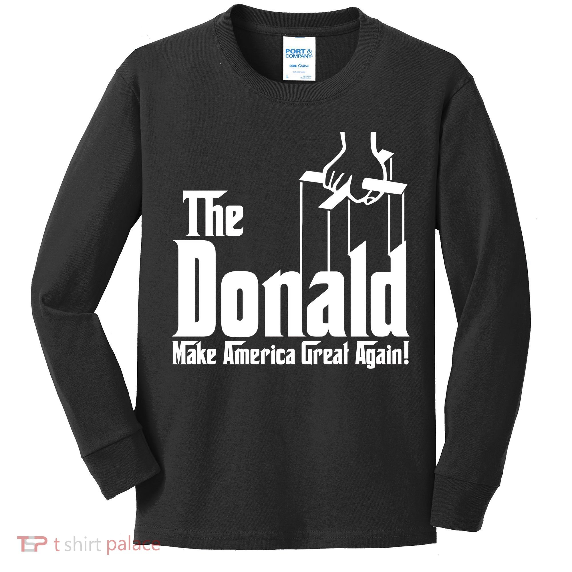 The Donald Make America Great Again! President Trump Spoof Kids Long Sleeve Shirt