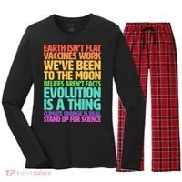 The Earth Isn't Flat Stand Up For Science Women's Long Sleeve Flannel Pajama Set  thumb 0