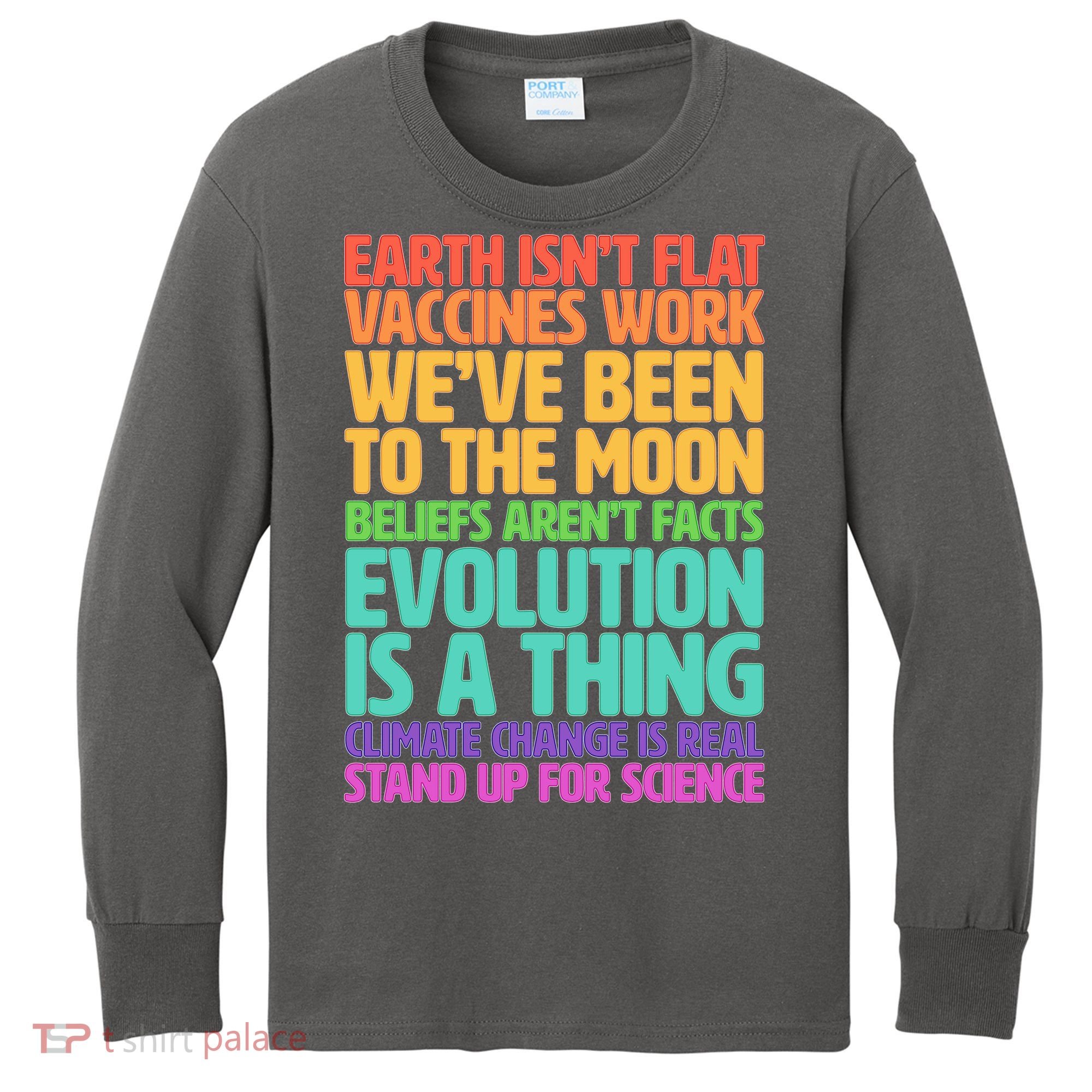 The Earth Isn't Flat Stand Up For Science Kids Long Sleeve Shirt