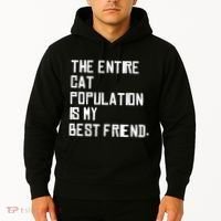 The Entire Cat Population Is My Best Friend Hoodie thumb 2